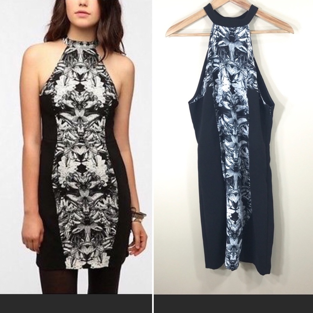 UO Floral bodycon with halter dress, size 12